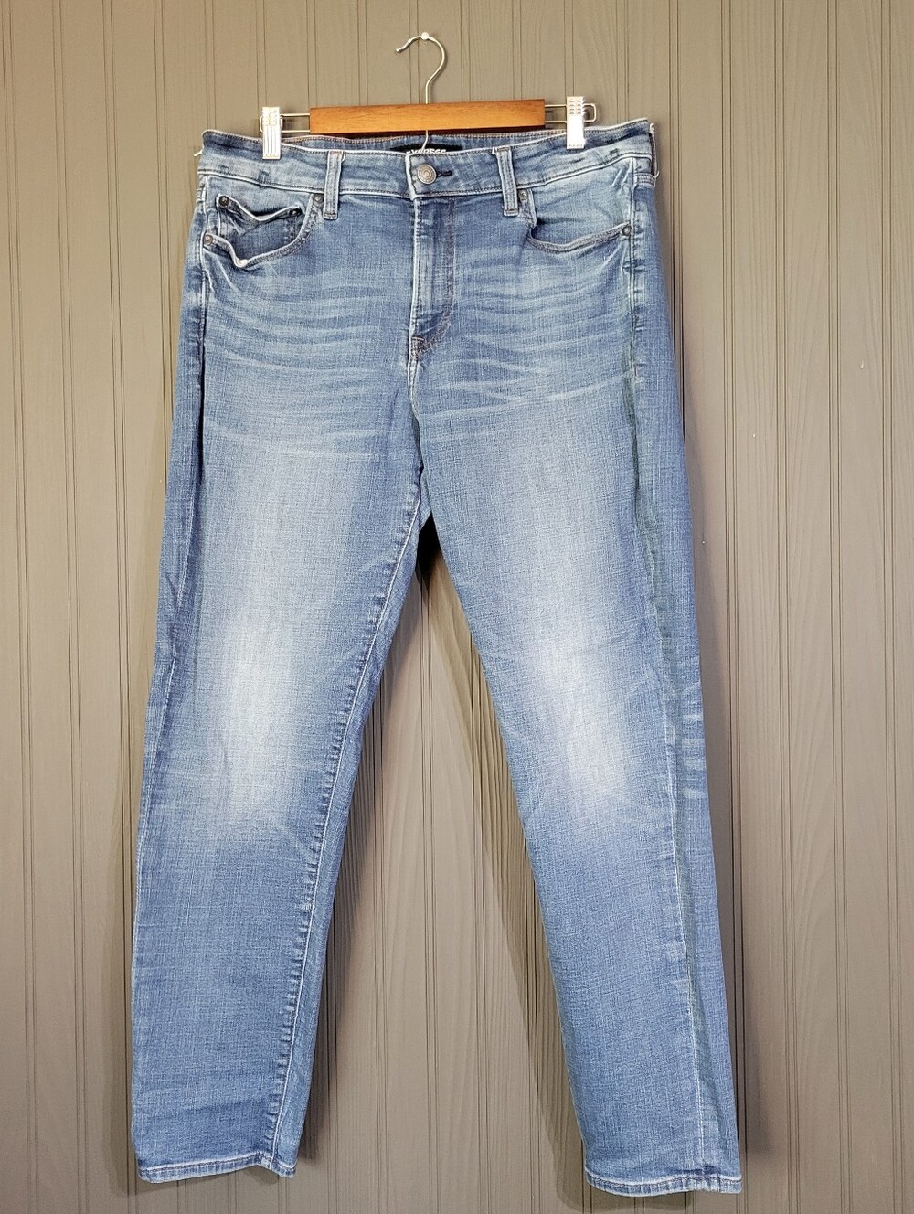 Express Denim Jeans Hyper Stretch Athletic Slim Fit Medium Wash Blue Men's 34x32